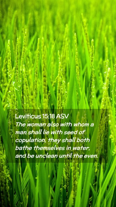 Picture 02 - Leviticus 15:18 ASV Mobile Phone Wallpaper - The woman also with whom a man shall lie with - Mobile Bible Verse Wallpaper