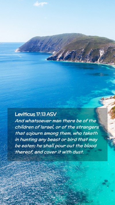 Picture 02 - Leviticus 17:13 ASV Mobile Phone Wallpaper - And whatsoever man there be of the children of - Mobile Bible Verse Wallpaper