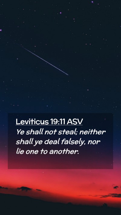 Picture 02 - Leviticus 19:11 ASV Mobile Phone Wallpaper - Ye shall not steal; neither shall ye deal - Mobile Bible Verse Wallpaper