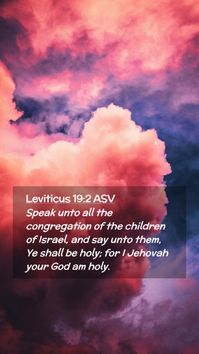 Picture 02 - Leviticus 19:2 ASV Mobile Phone Wallpaper - Speak unto all the congregation of the children - Mobile Bible Verse Wallpaper