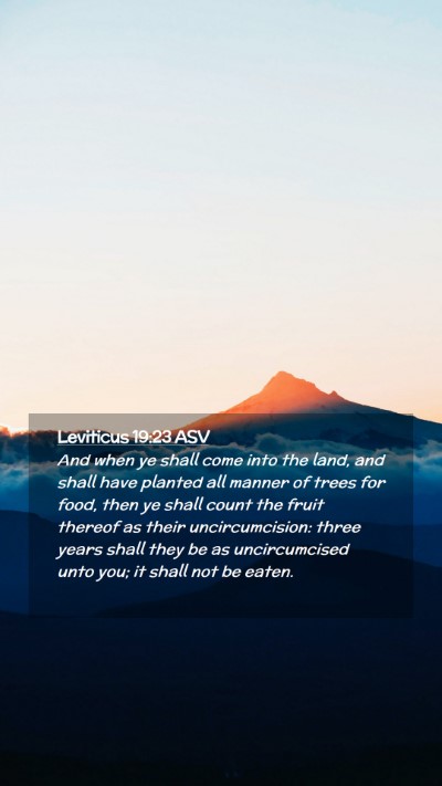 Picture 02 - Leviticus 19:23 ASV Mobile Phone Wallpaper - And when ye shall come into the land, and shall - Mobile Bible Verse Wallpaper
