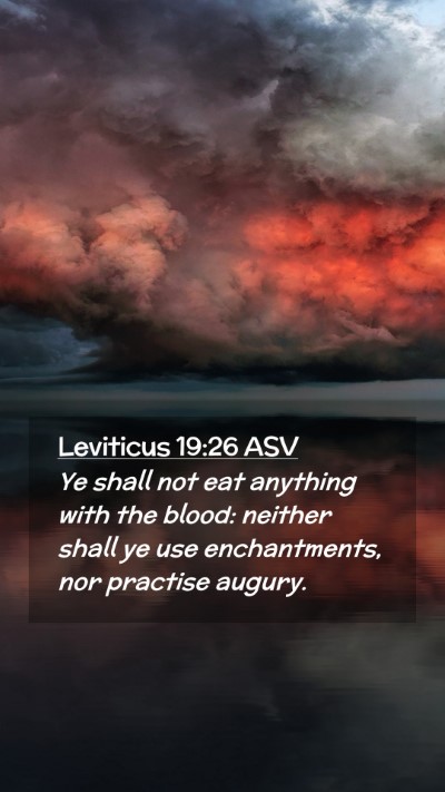 Picture 02 - Leviticus 19:26 ASV Mobile Phone Wallpaper - Ye shall not eat anything with the blood: neither - Mobile Bible Verse Wallpaper