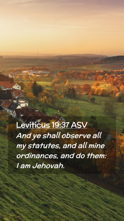 Picture 02 - Leviticus 19:37 ASV Mobile Phone Wallpaper - And ye shall observe all my statutes, and all - Mobile Bible Verse Wallpaper