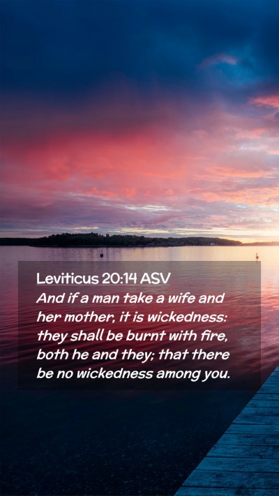Picture 02 - Leviticus 20:14 ASV Mobile Phone Wallpaper - And if a man take a wife and her mother, it is - Mobile Bible Verse Wallpaper