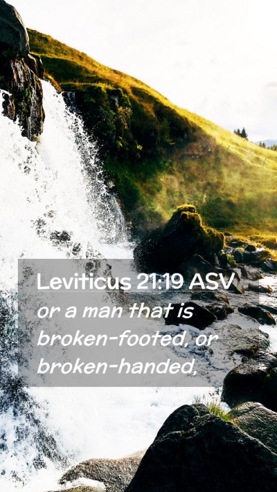 Picture 02 - Leviticus 21:19 ASV Mobile Phone Wallpaper - or a man that is broken-footed, or - Mobile Bible Verse Wallpaper