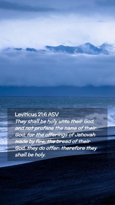 Picture 02 - Leviticus 21:6 ASV Mobile Phone Wallpaper - They shall be holy unto their God, and not - Mobile Bible Verse Wallpaper