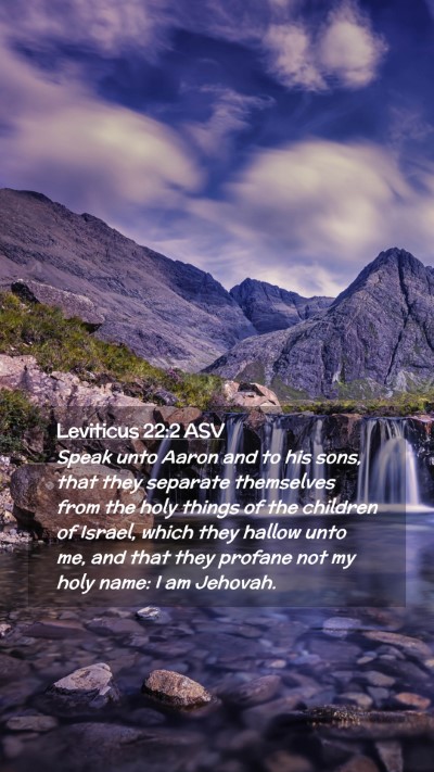 Picture 02 - Leviticus 22:2 ASV Mobile Phone Wallpaper - Speak unto Aaron and to his sons, that they - Mobile Bible Verse Wallpaper