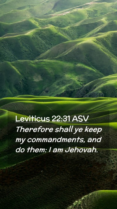 Picture 02 - Leviticus 22:31 ASV Mobile Phone Wallpaper - Therefore shall ye keep my commandments, and do - Mobile Bible Verse Wallpaper