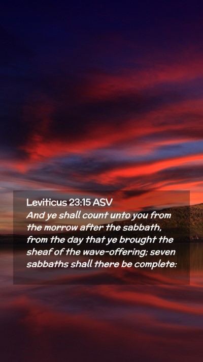 Picture 02 - Leviticus 23:15 ASV Mobile Phone Wallpaper - And ye shall count unto you from the morrow after - Mobile Bible Verse Wallpaper