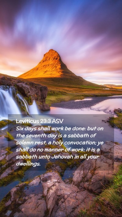 Picture 02 - Leviticus 23:3 ASV Mobile Phone Wallpaper - Six days shall work be done: but on the seventh - Mobile Bible Verse Wallpaper