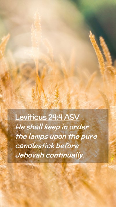 Picture 02 - Leviticus 24:4 ASV Mobile Phone Wallpaper - He shall keep in order the lamps upon the pure - Mobile Bible Verse Wallpaper
