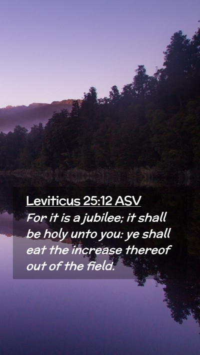 Picture 02 - Leviticus 25:12 ASV Mobile Phone Wallpaper - For it is a jubilee; it shall be holy unto you: - Mobile Bible Verse Wallpaper