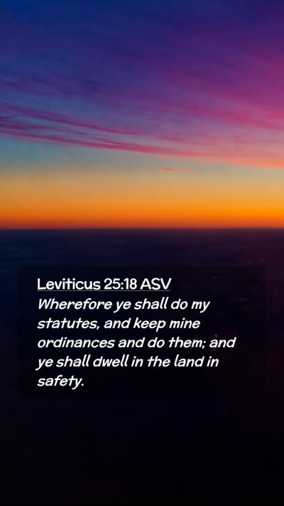 Picture 02 - Leviticus 25:18 ASV Mobile Phone Wallpaper - Wherefore ye shall do my statutes, and keep mine - Mobile Bible Verse Wallpaper
