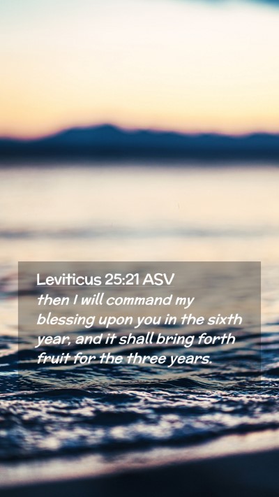 Picture 02 - Leviticus 25:21 ASV Mobile Phone Wallpaper - then I will command my blessing upon you in the - Mobile Bible Verse Wallpaper