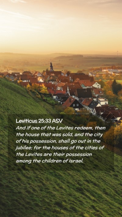 Picture 02 - Leviticus 25:33 ASV Mobile Phone Wallpaper - And if one of the Levites redeem, then the house - Mobile Bible Verse Wallpaper