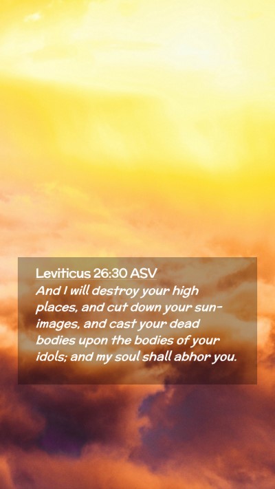 Picture 02 - Leviticus 26:30 ASV Mobile Phone Wallpaper - And I will destroy your high places, and cut down - Mobile Bible Verse Wallpaper