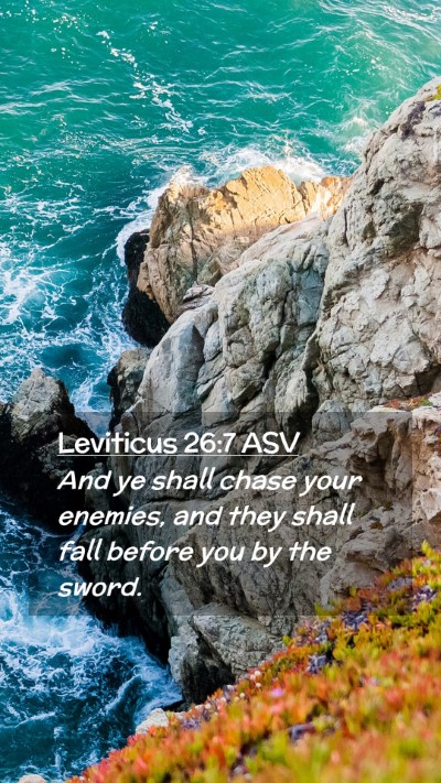Picture 02 - Leviticus 26:7 ASV Mobile Phone Wallpaper - And ye shall chase your enemies, and they shall - Mobile Bible Verse Wallpaper