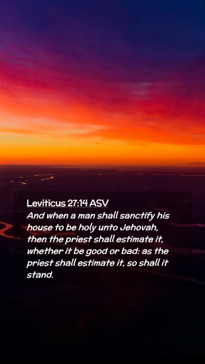 Picture 02 - Leviticus 27:14 ASV Mobile Phone Wallpaper - And when a man shall sanctify his house to be - Mobile Bible Verse Wallpaper