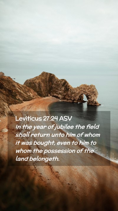 Picture 02 - Leviticus 27:24 ASV Mobile Phone Wallpaper - In the year of jubilee the field shall return - Mobile Bible Verse Wallpaper