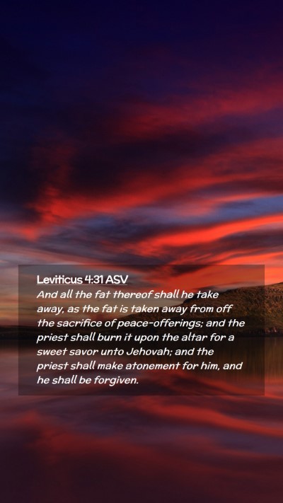 Picture 02 - Leviticus 4:31 ASV Mobile Phone Wallpaper - And all the fat thereof shall he take away, as - Mobile Bible Verse Wallpaper