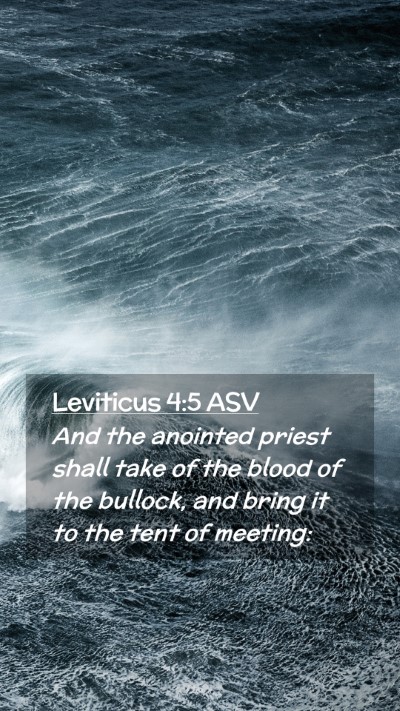 Picture 02 - Leviticus 4:5 ASV Mobile Phone Wallpaper - And the anointed priest shall take of the blood - Mobile Bible Verse Wallpaper