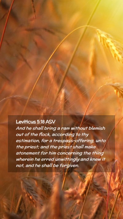 Picture 02 - Leviticus 5:18 ASV Mobile Phone Wallpaper - And he shall bring a ram without blemish out of - Mobile Bible Verse Wallpaper