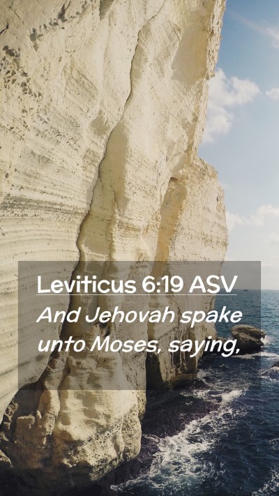 Picture 02 - Leviticus 6:19 ASV Mobile Phone Wallpaper - And Jehovah spake unto Moses, - Mobile Bible Verse Wallpaper