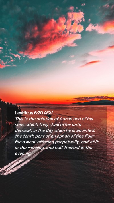 Picture 02 - Leviticus 6:20 ASV Mobile Phone Wallpaper - This is the oblation of Aaron and of his sons, - Mobile Bible Verse Wallpaper