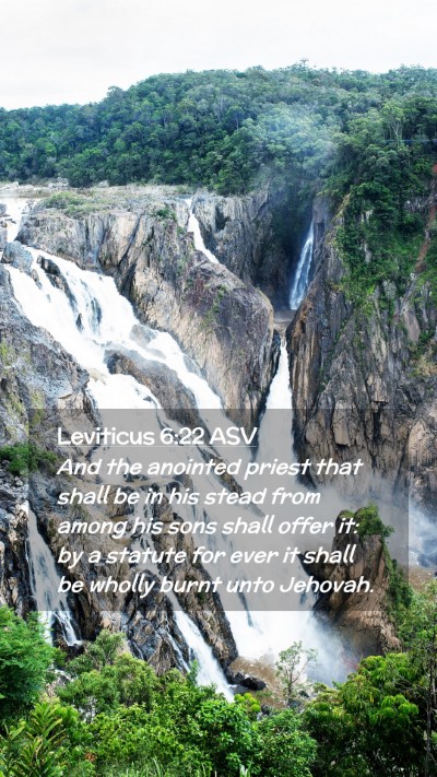 Picture 02 - Leviticus 6:22 ASV Mobile Phone Wallpaper - And the anointed priest that shall be in his - Mobile Bible Verse Wallpaper