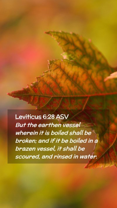 Picture 02 - Leviticus 6:28 ASV Mobile Phone Wallpaper - But the earthen vessel wherein it is boiled shall - Mobile Bible Verse Wallpaper