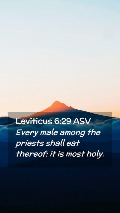 Picture 02 - Leviticus 6:29 ASV Mobile Phone Wallpaper - Every male among the priests shall eat thereof: - Mobile Bible Verse Wallpaper