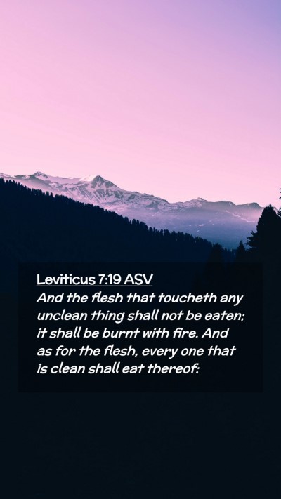 Picture 02 - Leviticus 7:19 ASV Mobile Phone Wallpaper - And the flesh that toucheth any unclean thing - Mobile Bible Verse Wallpaper