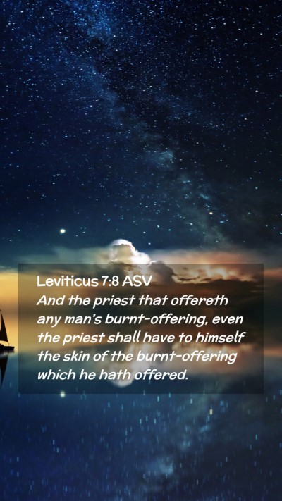 Picture 02 - Leviticus 7:8 ASV Mobile Phone Wallpaper - And the priest that offereth any man's - Mobile Bible Verse Wallpaper