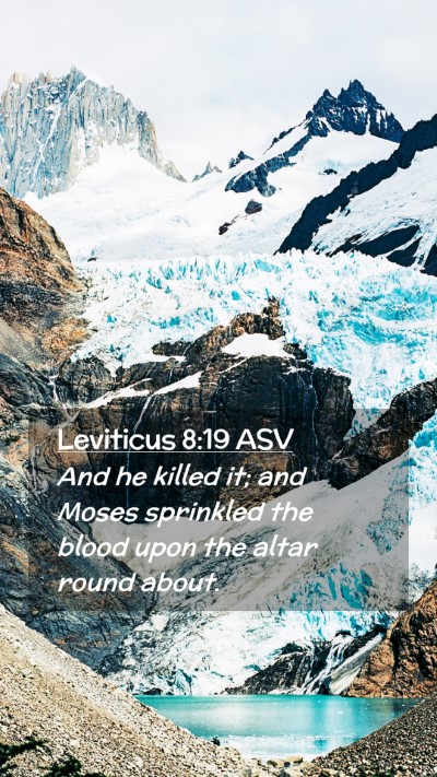 Picture 02 - Leviticus 8:19 ASV Mobile Phone Wallpaper - And he killed it; and Moses sprinkled the blood - Mobile Bible Verse Wallpaper