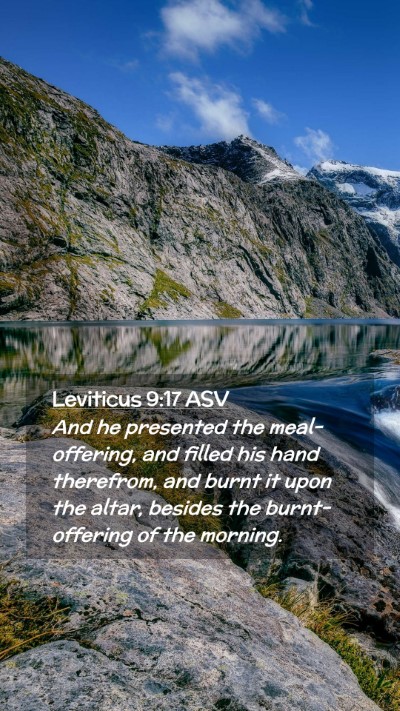 Picture 02 - Leviticus 9:17 ASV Mobile Phone Wallpaper - And he presented the meal-offering, and filled - Mobile Bible Verse Wallpaper