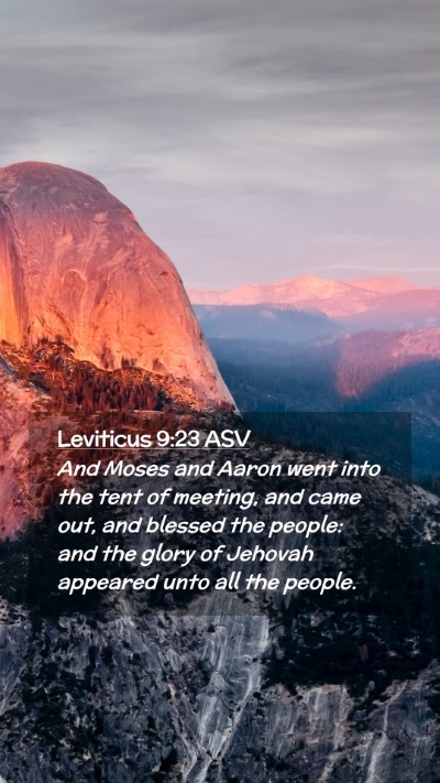 Picture 02 - Leviticus 9:23 ASV Mobile Phone Wallpaper - And Moses and Aaron went into the tent of - Mobile Bible Verse Wallpaper