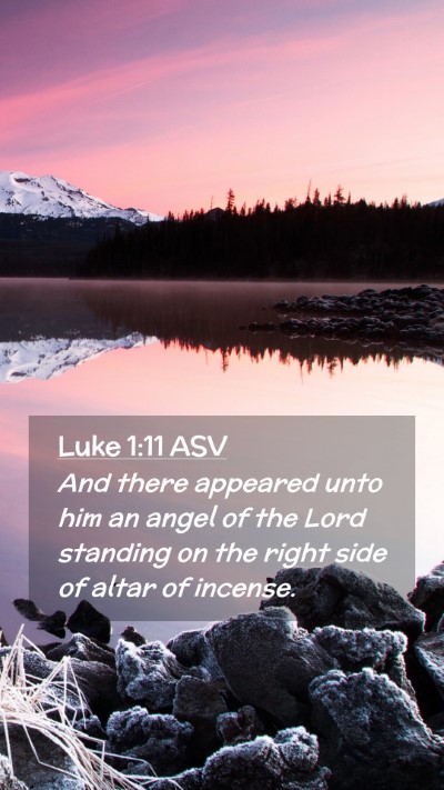 Picture 02 - Luke 1:11 ASV Mobile Phone Wallpaper - And there appeared unto him an angel of the Lord - Mobile Bible Verse Wallpaper