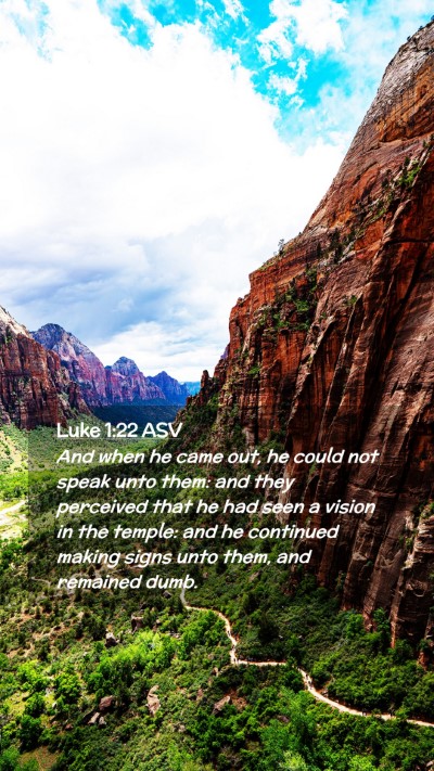 Picture 02 - Luke 1:22 ASV Mobile Phone Wallpaper - And when he came out, he could not speak unto - Mobile Bible Verse Wallpaper