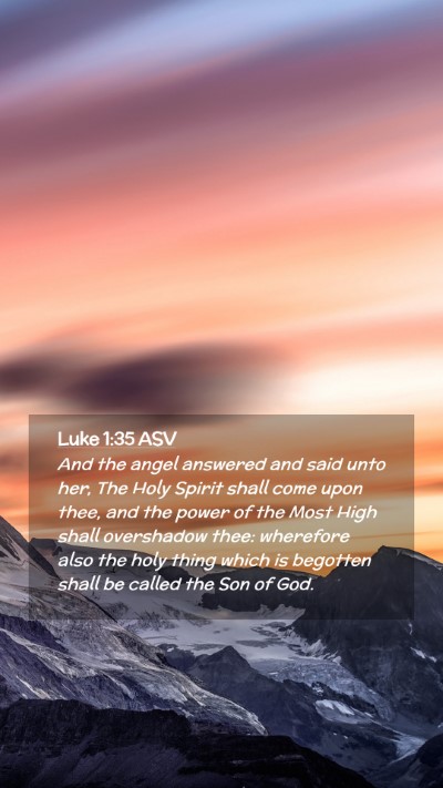 Picture 02 - Luke 1:35 ASV Mobile Phone Wallpaper - And the angel answered and said unto her, The - Mobile Bible Verse Wallpaper