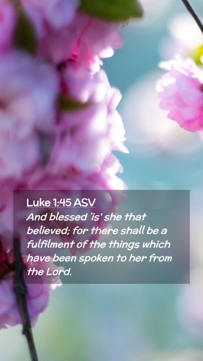 Picture 02 - Luke 1:45 ASV Mobile Phone Wallpaper - And blessed `is' she that believed; for there - Mobile Bible Verse Wallpaper