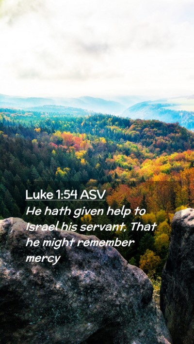 Picture 02 - Luke 1:54 ASV Mobile Phone Wallpaper - He hath given help to Israel his servant, That he - Mobile Bible Verse Wallpaper