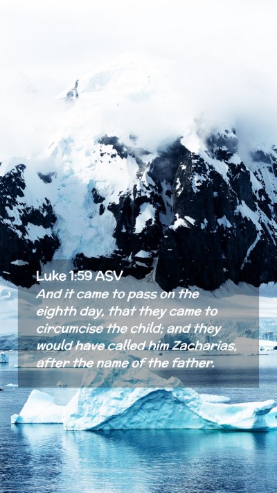Picture 02 - Luke 1:59 ASV Mobile Phone Wallpaper - And it came to pass on the eighth day, that they - Mobile Bible Verse Wallpaper
