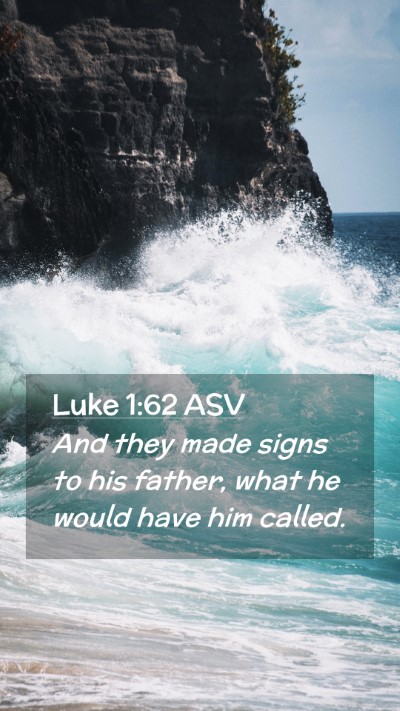 Picture 02 - Luke 1:62 ASV Mobile Phone Wallpaper - And they made signs to his father, what he would - Mobile Bible Verse Wallpaper