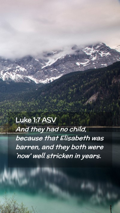 Picture 02 - Luke 1:7 ASV Mobile Phone Wallpaper - And they had no child, because that Elisabeth was - Mobile Bible Verse Wallpaper