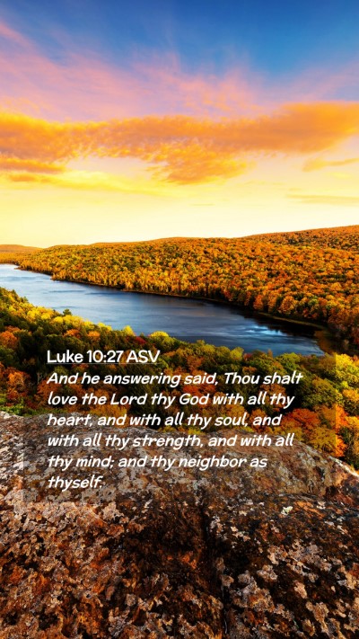 Picture 02 - Luke 10:27 ASV Mobile Phone Wallpaper - And he answering said, Thou shalt love the Lord - Mobile Bible Verse Wallpaper