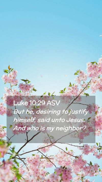 Picture 02 - Luke 10:29 ASV Mobile Phone Wallpaper - But he, desiring to justify himself, said unto - Mobile Bible Verse Wallpaper