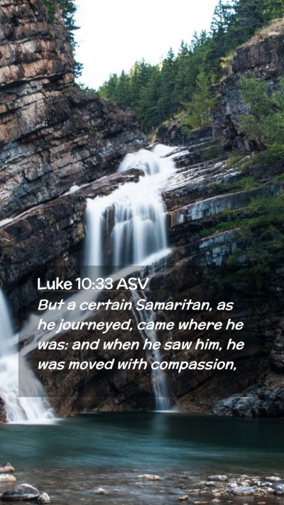 Picture 02 - Luke 10:33 ASV Mobile Phone Wallpaper - But a certain Samaritan, as he journeyed, came - Mobile Bible Verse Wallpaper