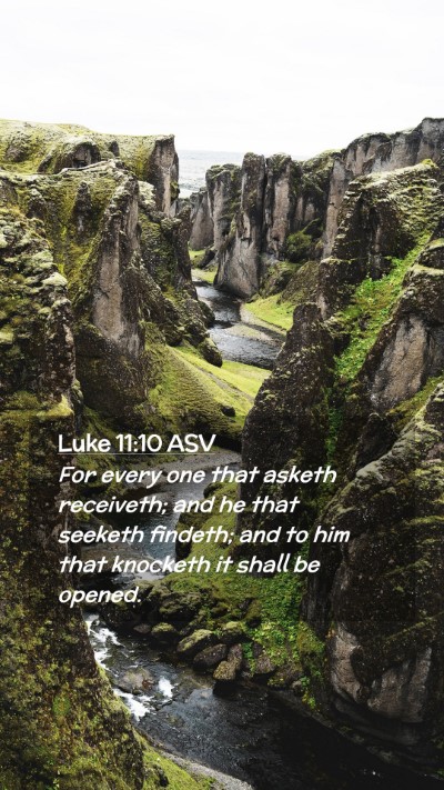 Picture 02 - Luke 11:10 ASV Mobile Phone Wallpaper - For every one that asketh receiveth; and he that - Mobile Bible Verse Wallpaper