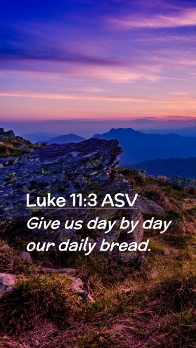 Picture 02 - Luke 11:3 ASV Mobile Phone Wallpaper - Give us day by day our daily - Mobile Bible Verse Wallpaper