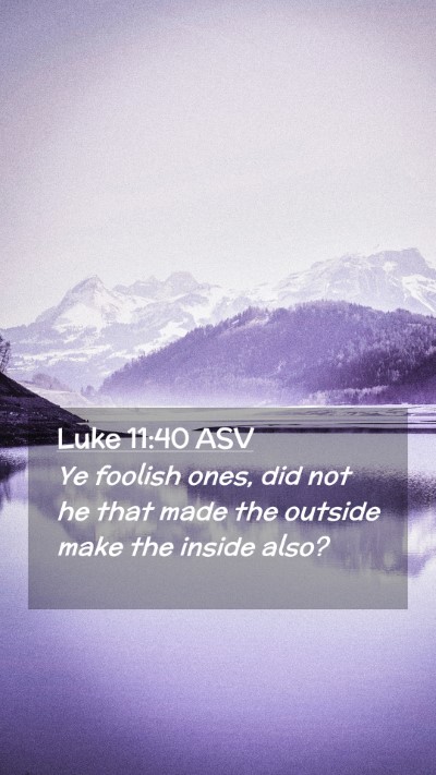 Picture 02 - Luke 11:40 ASV Mobile Phone Wallpaper - Ye foolish ones, did not he that made the outside - Mobile Bible Verse Wallpaper